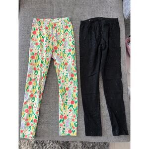 Girls 2 pairs of cotton leggings bundle-10